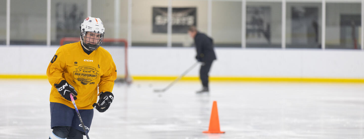 kid playing hockey